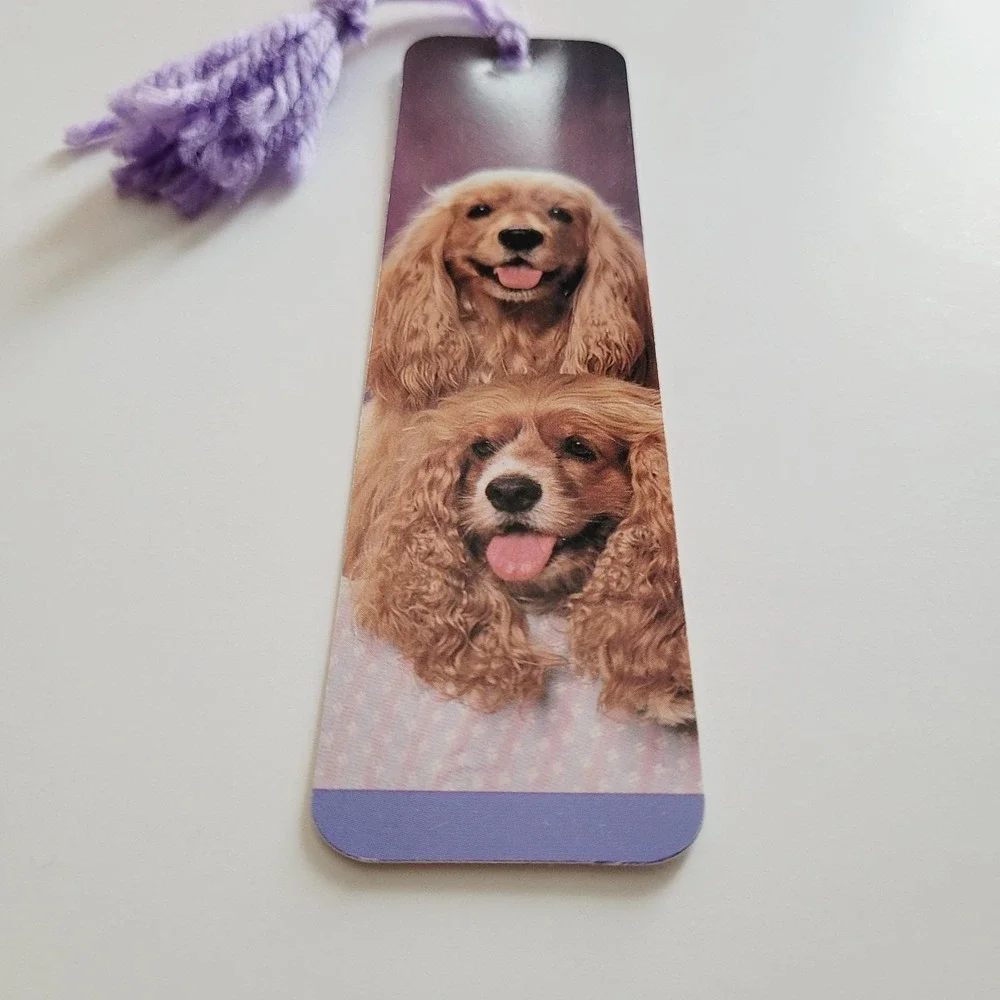 Vintage 80s Cocker Spaniel puppy dogs Bookmark Ron Kimball 1988, Photique H-1543
